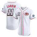 Cincinnati Reds #11 Barry Larkin Player White HeidiMiller Speedway Classic Limited Elite Home Stitched Jerseys
