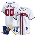 Custom Atlanta Braves 2024 Robinson & Georgia Patch Vapor Premier Limited Jersey ¨C White HeidiMiller