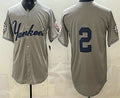 New York Yankees #2 Derek Jeter Grey HeidiMiller Without Name Limited Jersey
