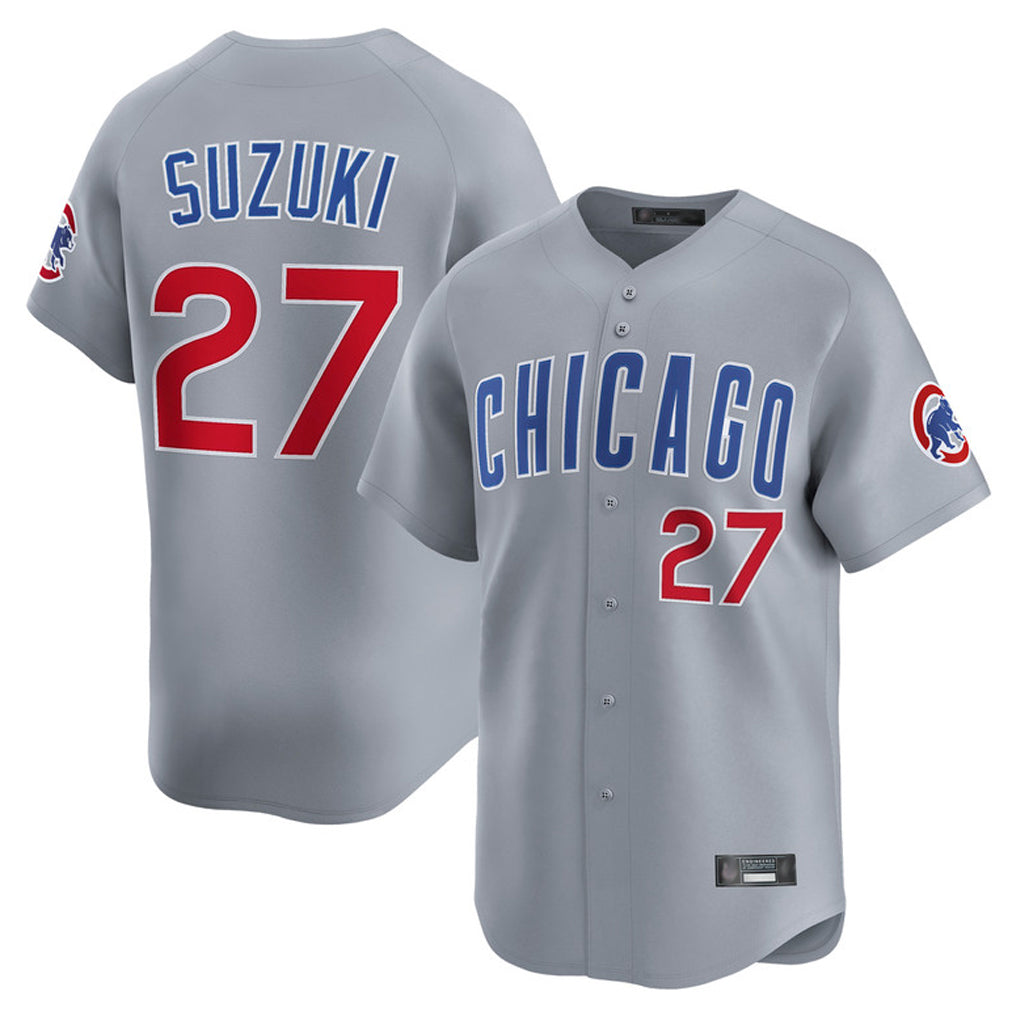 Chicago Cubs #27 Seiya Suzuki Player Gray HeidiMiller Road Limited Home Stitched Jerseys
