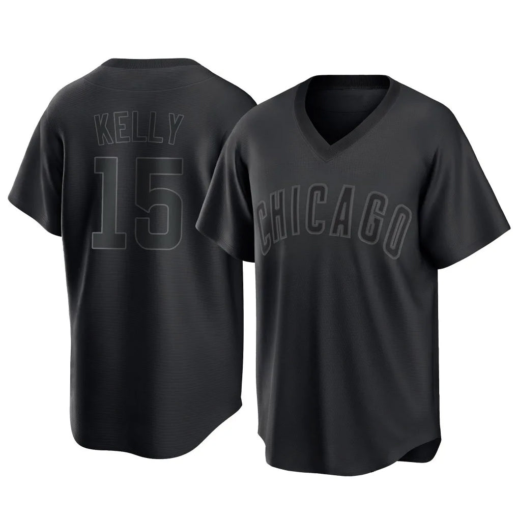 Chicago Cubs #15 Carson Kelly Player Black HeidiMiller T-shirt Home Game Stitched Jerseys