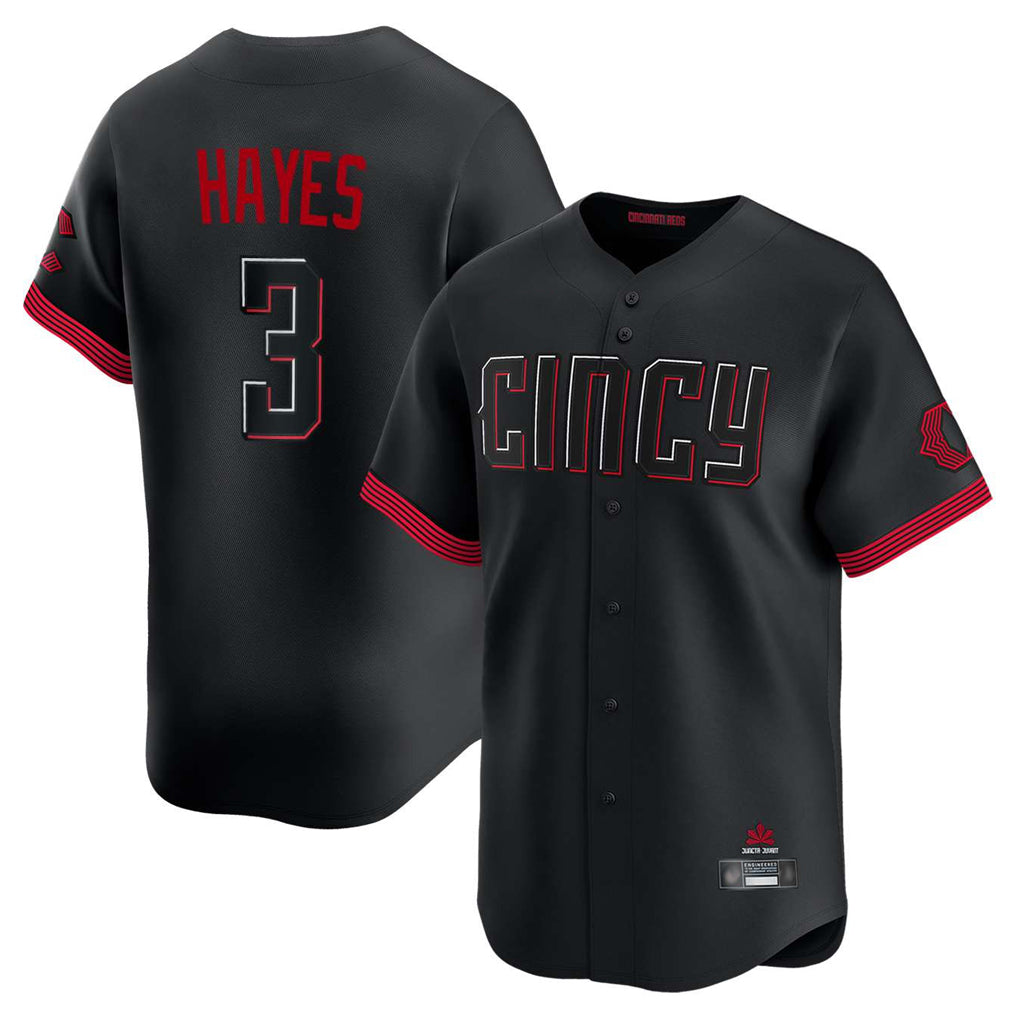 Cincinnati Reds #3 Ke'Bryan Hayes Player Black HeidiMiller City Connect Home Limited Stitched Jerseys