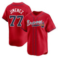 Atlanta Braves #77 Joe Jimenez Player Red HeidiMiller Limited Home Game Stitched Jerseys