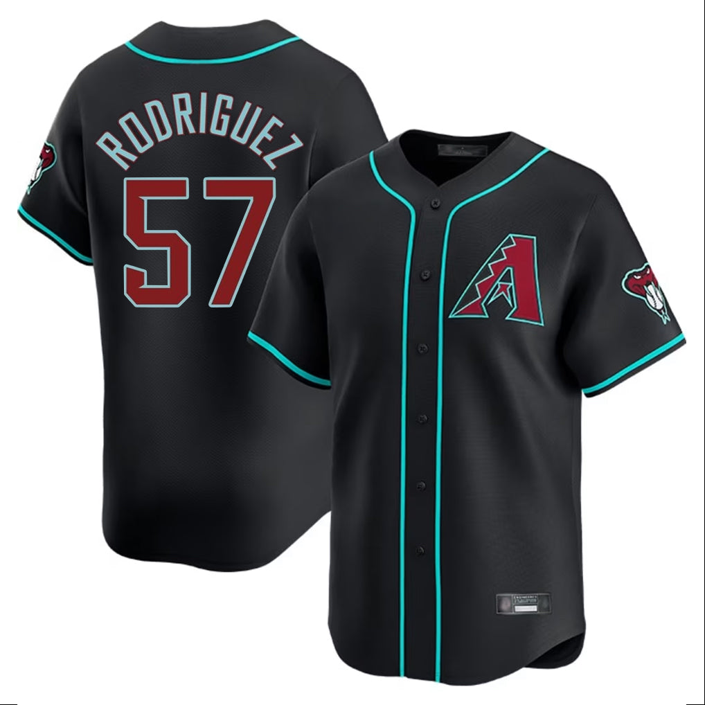 Arizona Diamondbacks #57 Eduardo Rodriguez Player Black HeidiMiller Limited Home Game Stitched Jerseys