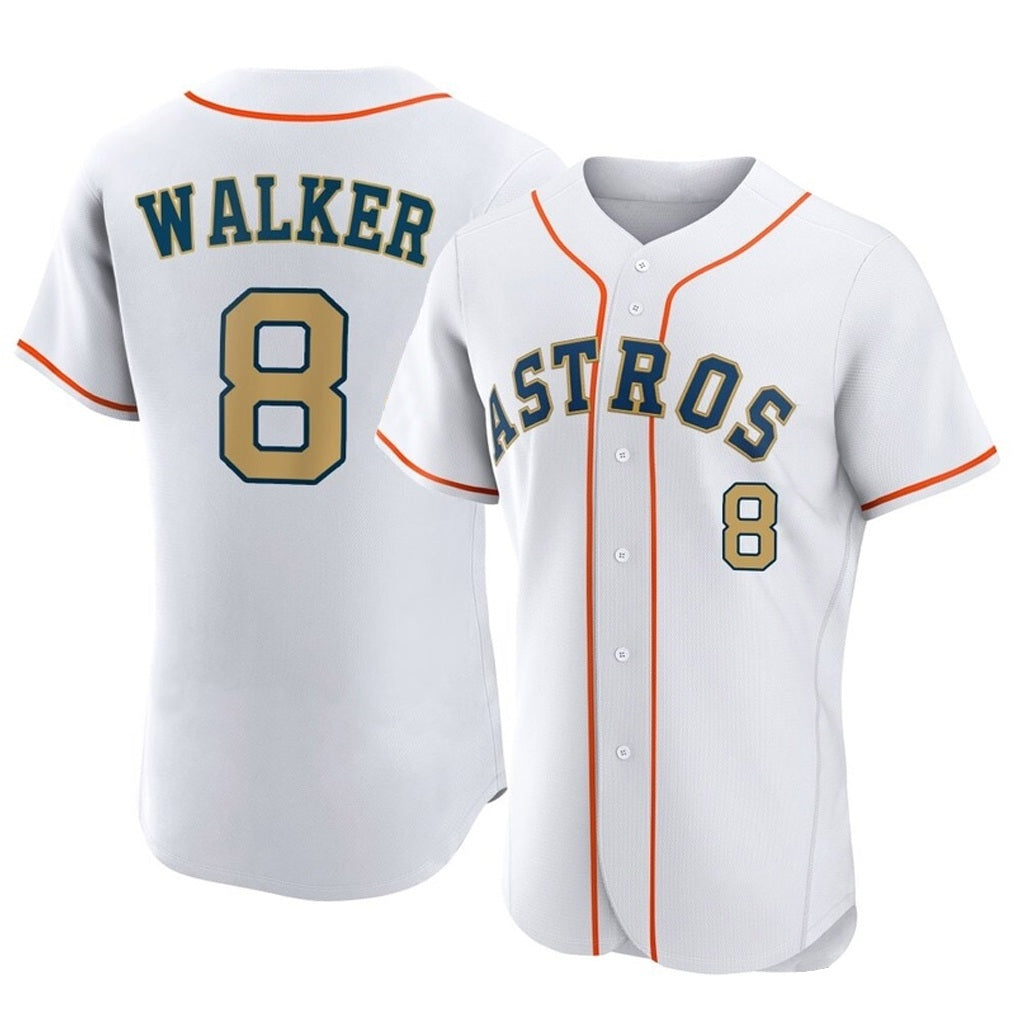 Houston Astros #8 Christian Walker Player Gold HeidiMiller Collection Limited Elite Home Stitched Jerseys