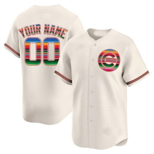 Custom Chicago Cubs Mexico Vapor Premier Limited Jersey ¨C Cream HeidiMiller