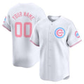 Custom Chicago Cubs Bubblegum Pink Vapor Premier Limited Jersey ¨C White HeidiMiller