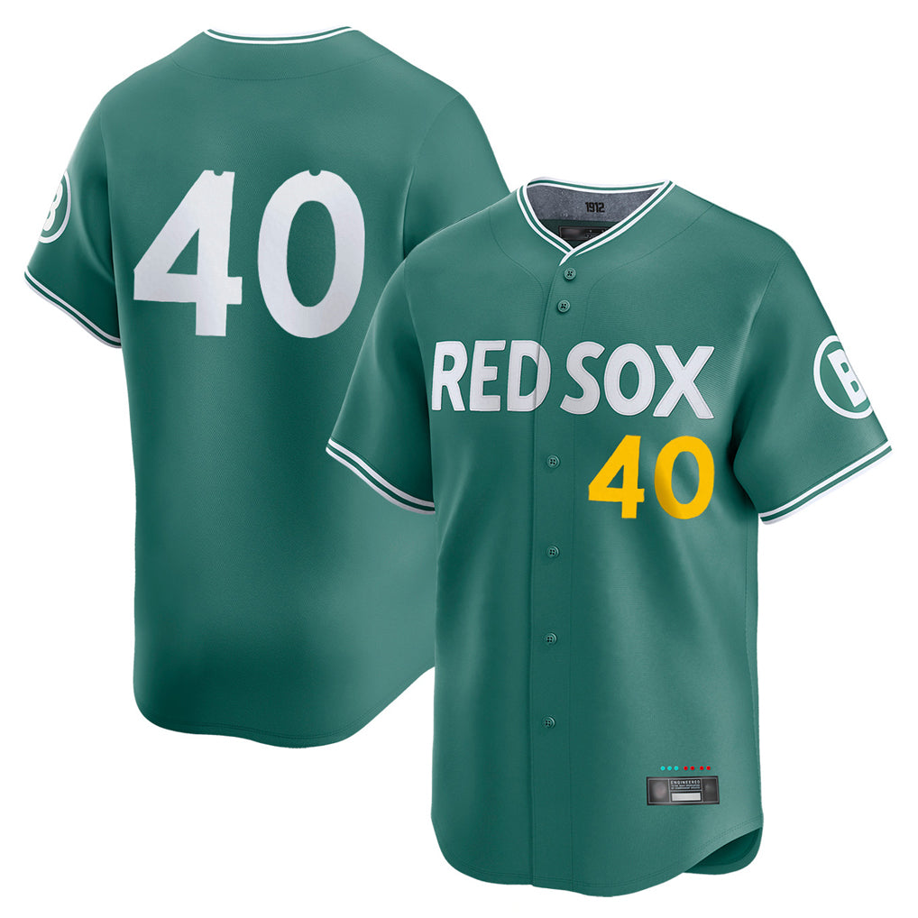 Boston Red Sox #40 Willson Contreras Player Green HeidiMiller City Connect Limited Home Game Stitched Jerseys1
