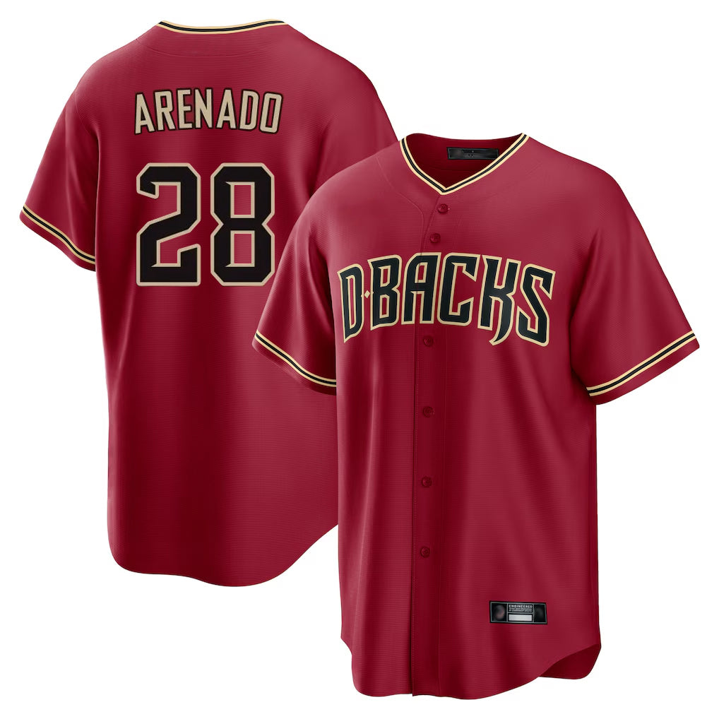 Arizona Diamondbacks #28 Nolan Arenado Player Red HeidiMiller Home Game Stitched Jerseys