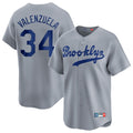 Los Angeles Dodgers #34 Fernando Valenzuela Player Gray HeidiMiller Game Limited Home Stitched Jerseys