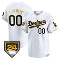 Custom Los Angeles Dodgers 2024 Spring Training Patch Vapor Premier Limited Jersey ¨C White Gold HeidiMiller
