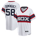 Chicago White Sox #58 Seranthony Dominguez Player White HeidiMiller T-shirt Home Game Stitched Jerseys