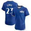 Minnesota Twins #23 Royce Lewis Player Royal HeidiMiller City Connect Limited Elite Home Stitched Jerseys