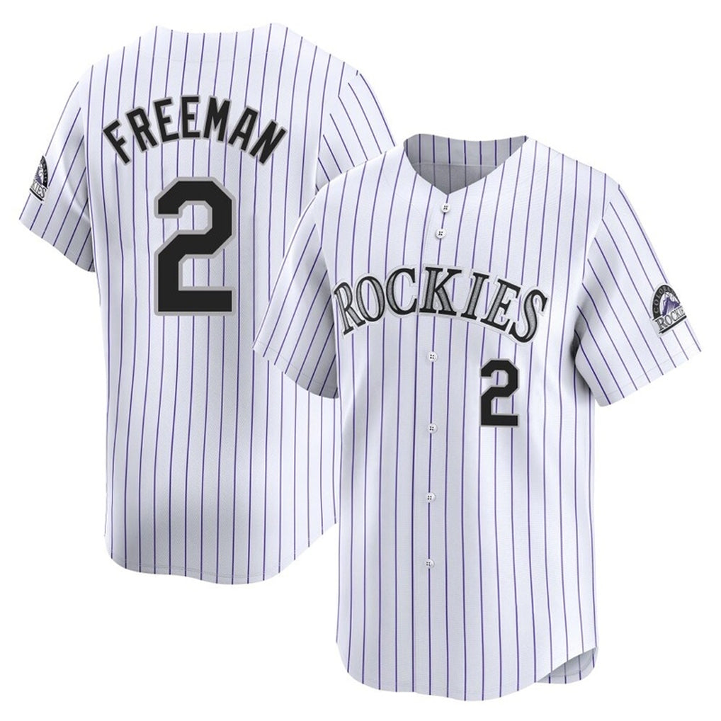Colorado Rockies #2 Tyler Freeman Player White HeidiMiller Limited Home Stitched Jerseys