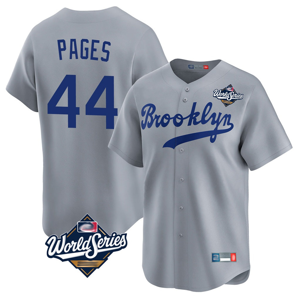 Los Angeles Dodgers #44 Andy Pages Player Gray HeidiMiller World Series Game Limited Home Stitched Jerseys