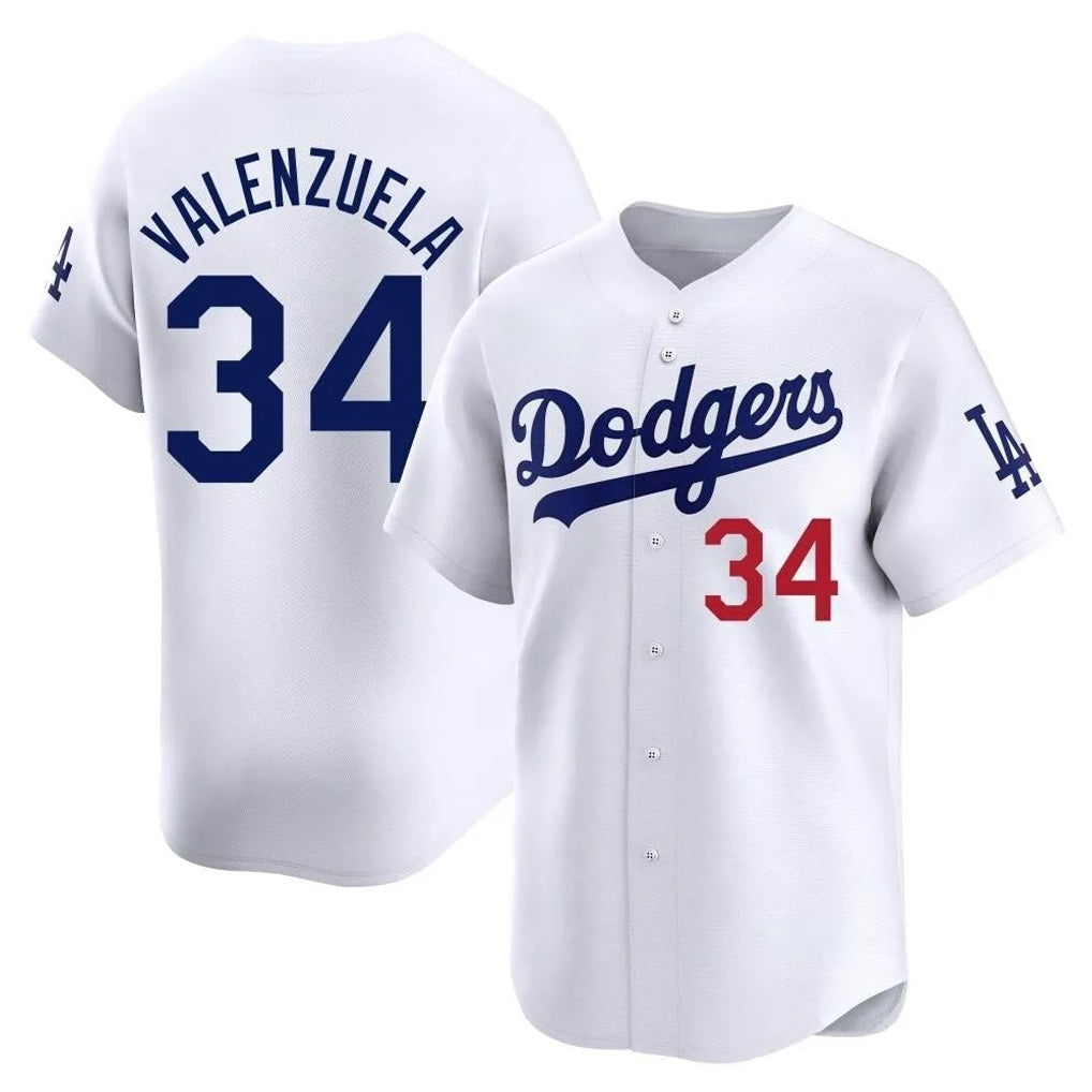 Los Angeles Dodgers #34 Fernando Valenzuela Player White HeidiMiller Limited Home Stitched Jerseys