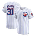 Chicago Cubs #31 Greg Maddux Player White HeidiMiller Limited Elite Home Game Stitched Jerseys