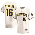 Milwaukee Brewers #16 Blake Perkins Player Cream HeidiMiller Home Limited Game Stitched Jerseys