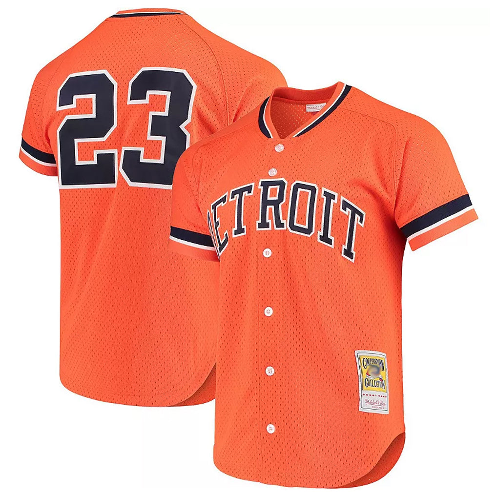 Detroit Tigers #23 Kirk Gibson Player Orange HeidiMiller DMitchell & Ness Cooperstown Collection Batting Limited Stitched Jerseys