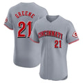 Cincinnati Reds #21 Hunter Greene Player Gray HeidiMiller Limited Elite Home Stitched Jerseys