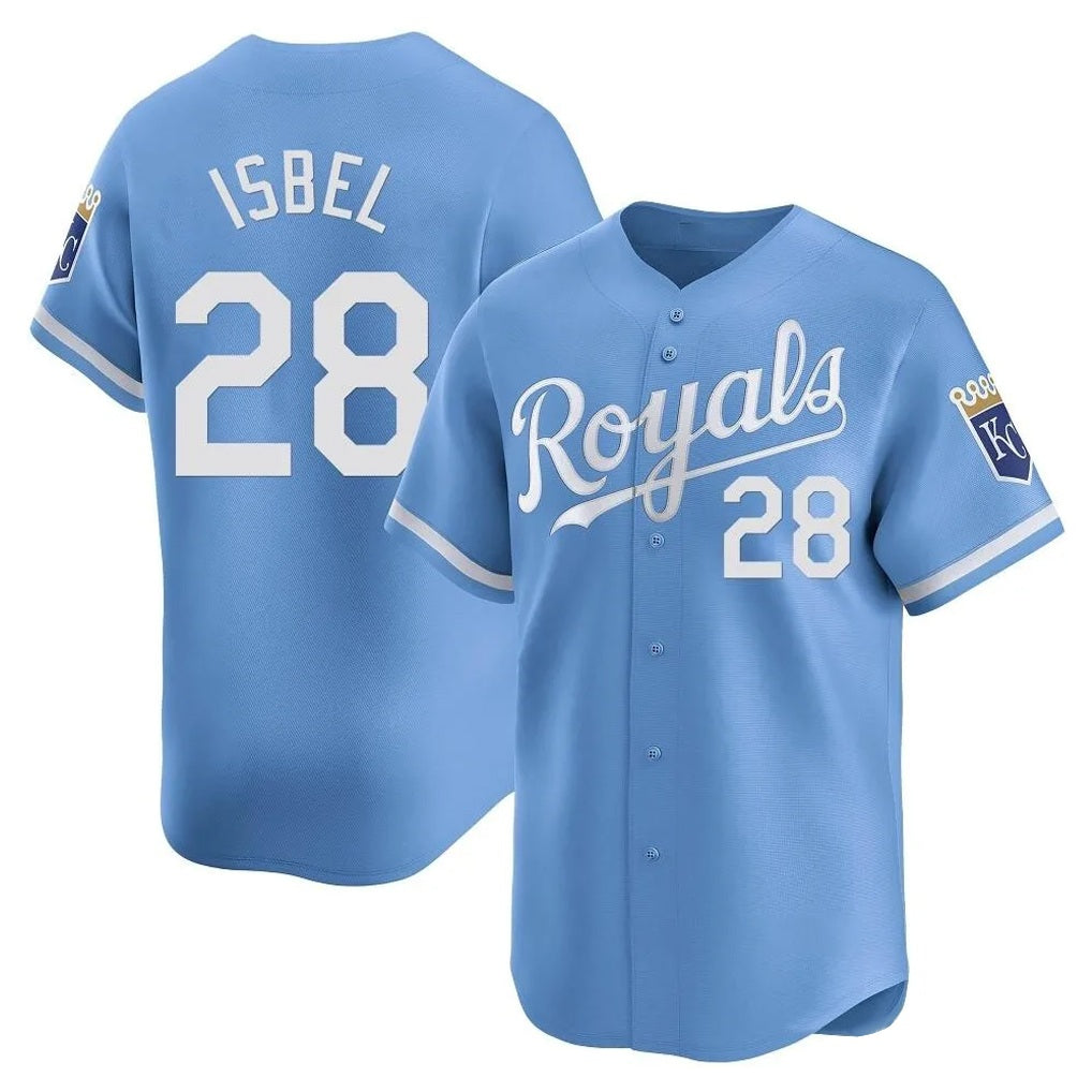 Kansas City Royals #28 Kyle Isbel Player Light Blue HeidiMiller Alt Limited Home Stitched Jerseys