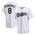Los Angeles Dodgers #8 Enrique Hern¨¢ndez Player Gold White HeidiMiller 2026 Collection Stadium Game Stitched Jerseys