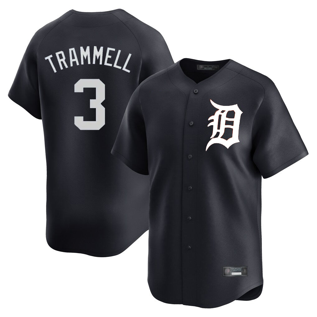 Detroit Tigers #3 Alan Trammell Player Navy HeidiMiller Home Limited Game Stitched Jerseys