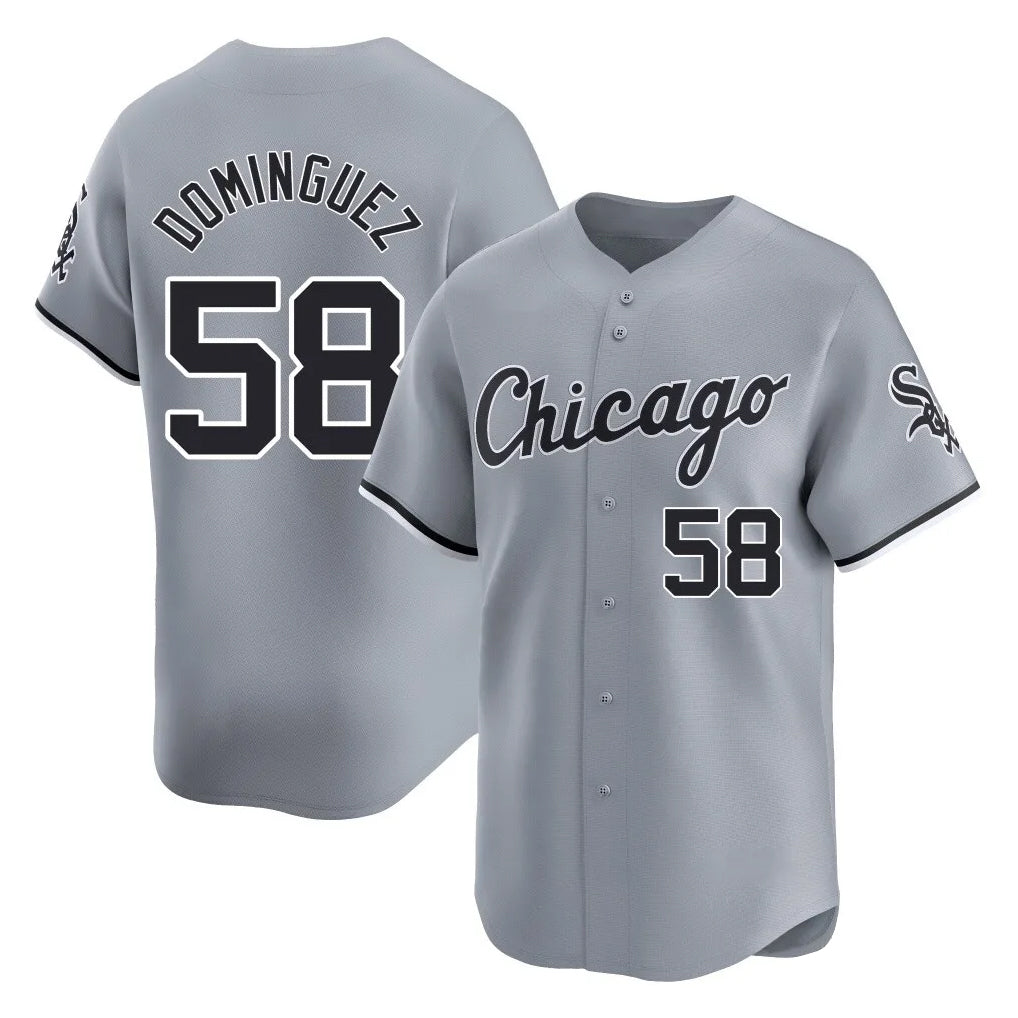 Chicago White Sox #58 Seranthony Dominguez Player Gray HeidiMiller Road Limited Home Stitched Jerseys