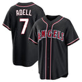 Los Angeles Angels #7 Jo Adell Player Black HeidiMiller Fashion Out Home Game Stitched Jerseys