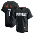 Baltimore Orioles #7 Jackson Holliday Player Black HeidiMiller City Connect Limited Home Game Stitched Jerseys