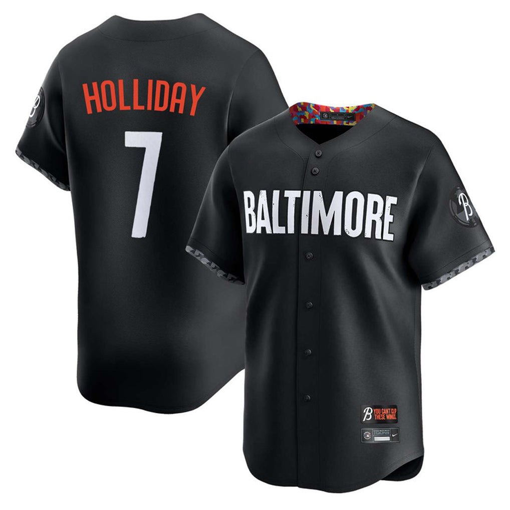 Baltimore Orioles #7 Jackson Holliday Player Black HeidiMiller City Connect Limited Home Game Stitched Jerseys