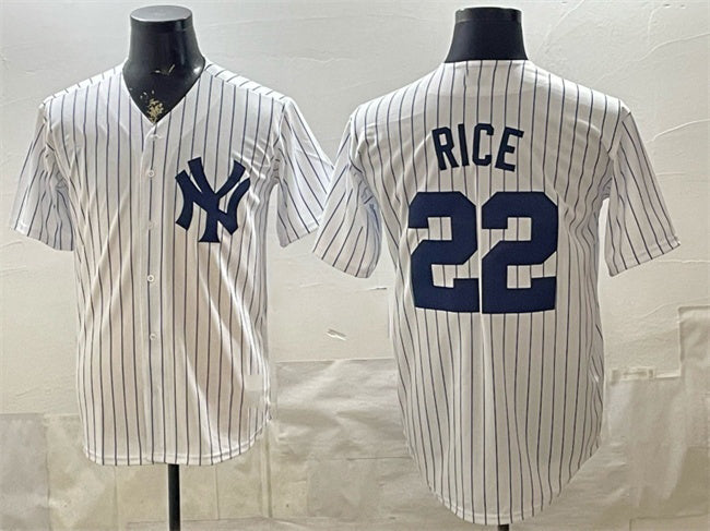 New York Yankees #22 Ben Rice White HeidiMiller Home Stitched Jersey