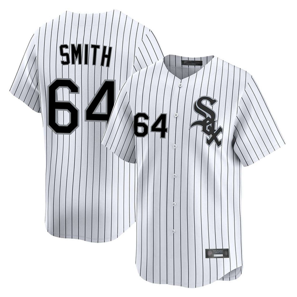 Chicago White Sox #64 Shane Smith Player White HeidiMiller Stripe Limited Home Stitched Jerseys