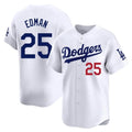 Los Angeles Dodgers #25 Tommy Edman Player White HeidiMiller Limited Home Stitched Jerseys