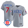 Chicago Cubs #7 Dansby Swanson Player Gray HeidiMiller Road 150th Anniversary Limited Home Stitched Jerseys