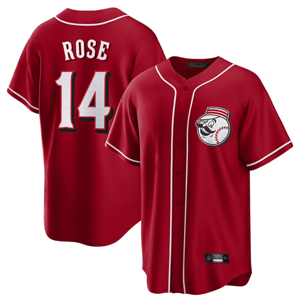 Cincinnati Reds #14 Pete Rose Player Red HeidiMiller Home Game Stitched Jerseys