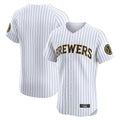 Milwaukee Brewers Blank Player White HeidiMiller Stripes Home Limited Elite Stitched Jerseys