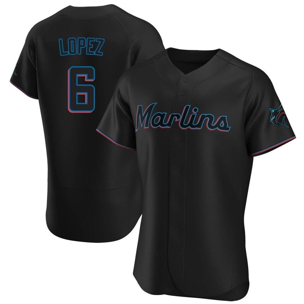 Miami Marlins #6 Otto Lopez Player Black HeidiMiller Home Limited Elite Stitched Jerseys