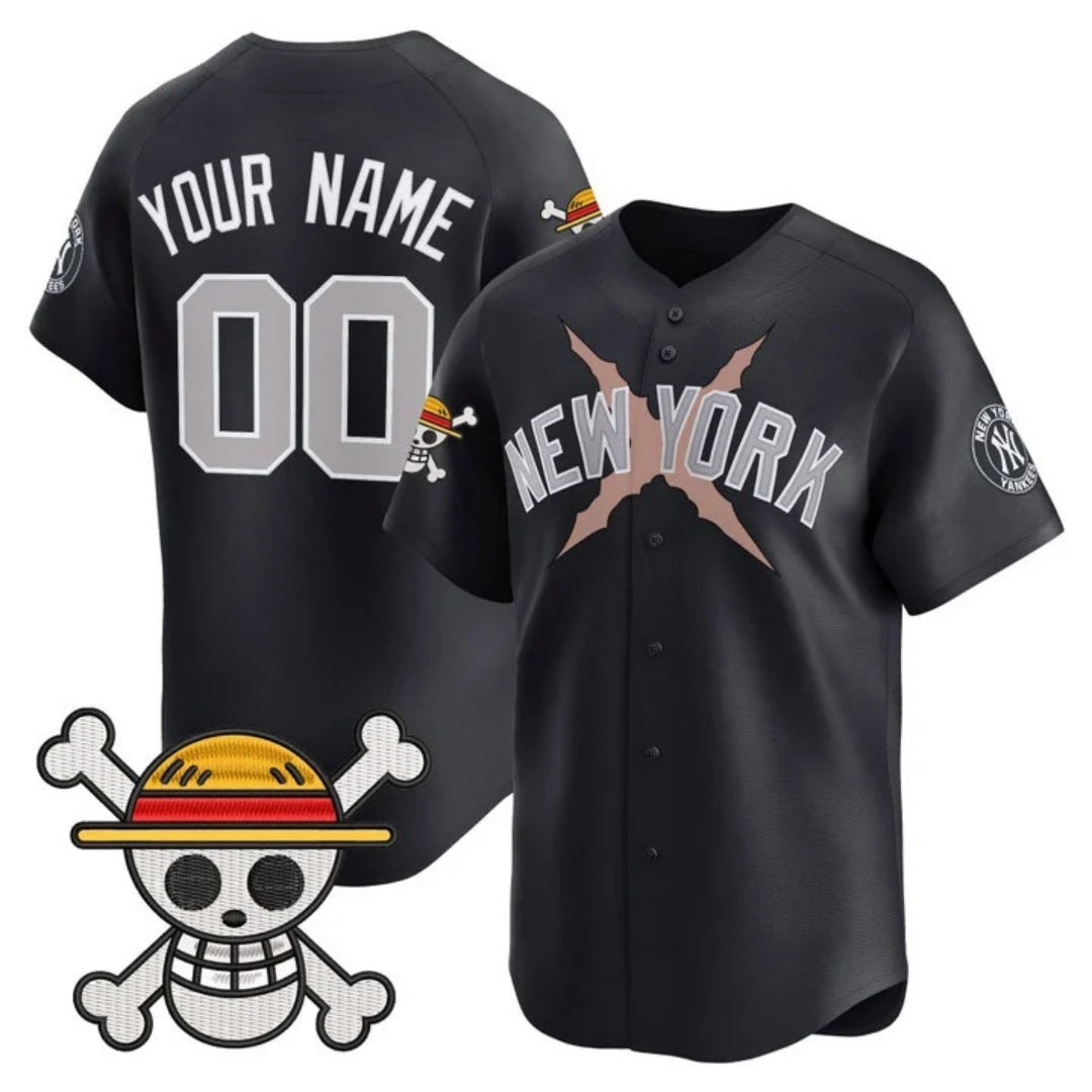 Custom New York Yankees x One Piece Navy HeidiMiller Vapor Premier Limited Jersey - Stitched