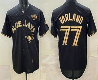 Toronto Blue Jays #77 Louis Varland Black Gold HeidiMiller 2025 American League Champions Limited Jersey