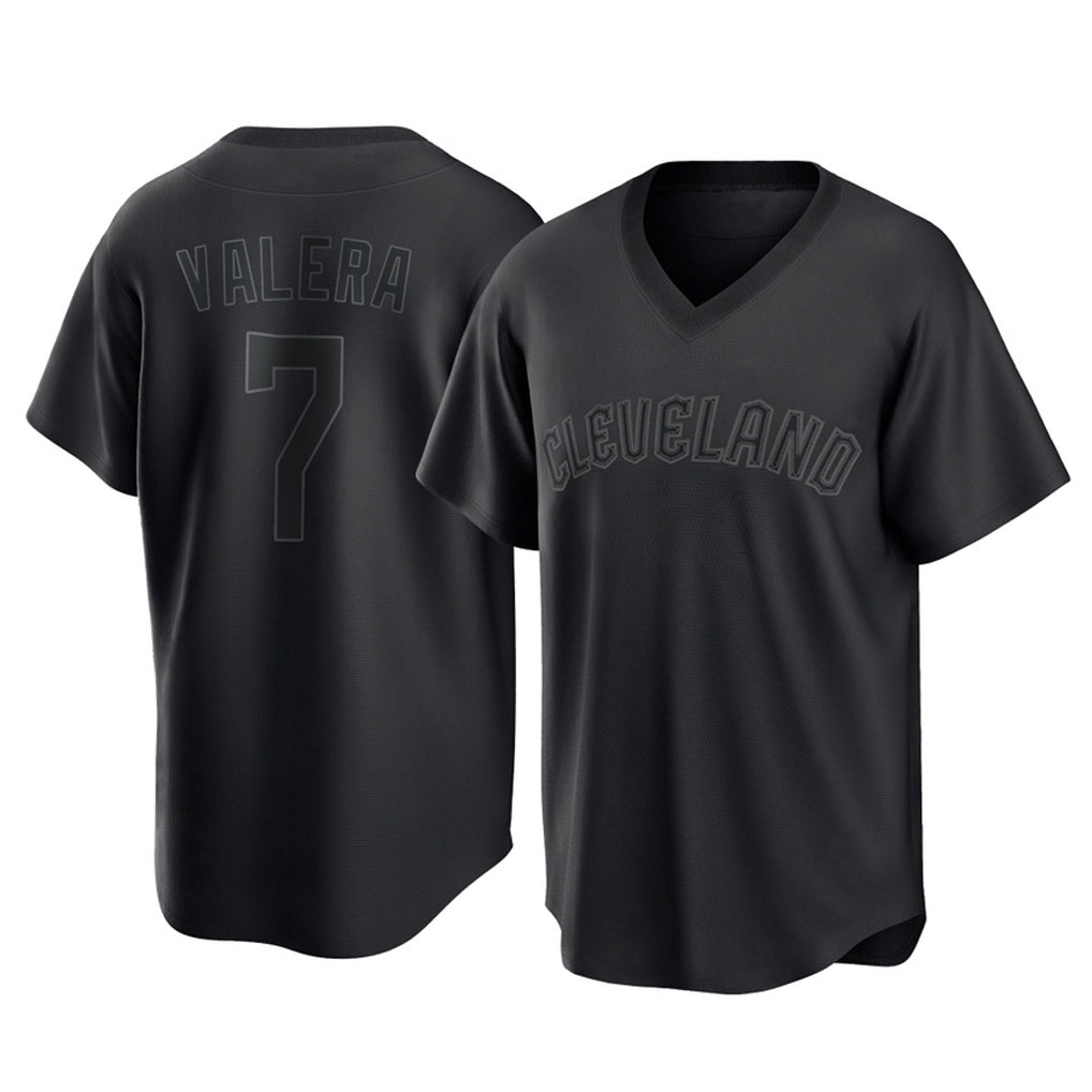 Cleveland Guardians #7 George Valera Player Black HeidiMiller T-shirt Home Game Stitched Jerseys