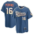 Milwaukee Brewers #16 Blake Perkins Player Blue HeidiMiller 2026 City Connect Home Game Stitched Jerseys