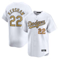 Los Angeles Dodgers #22 Clayton Kershaw Player White Gold HeidiMiller Collection Limited Home Stitched Jerseys