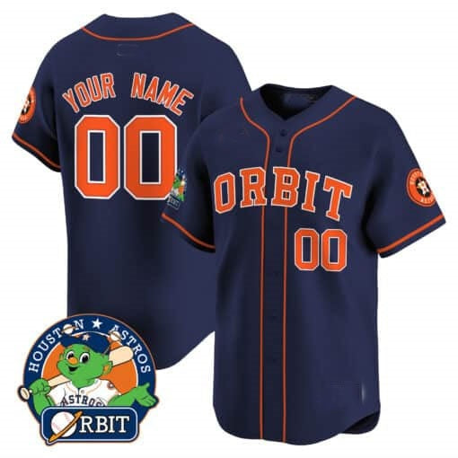 Custom Houston Astros Orbit Patch Vapor Premier Limited Jersey ¨C Navy HeidiMiller