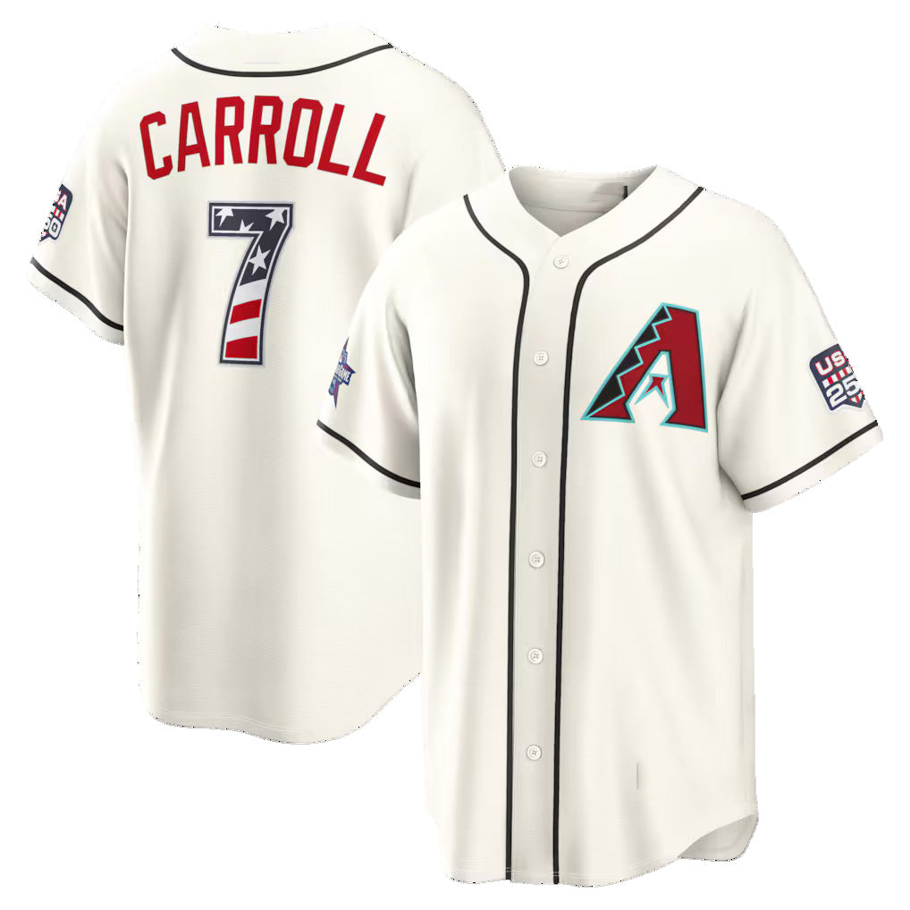 Arizona Diamondbacks #7 Corbin Carroll 2026 All-Star Edition Stars & Stripes Cream HeidiMiller Stadium Jersey