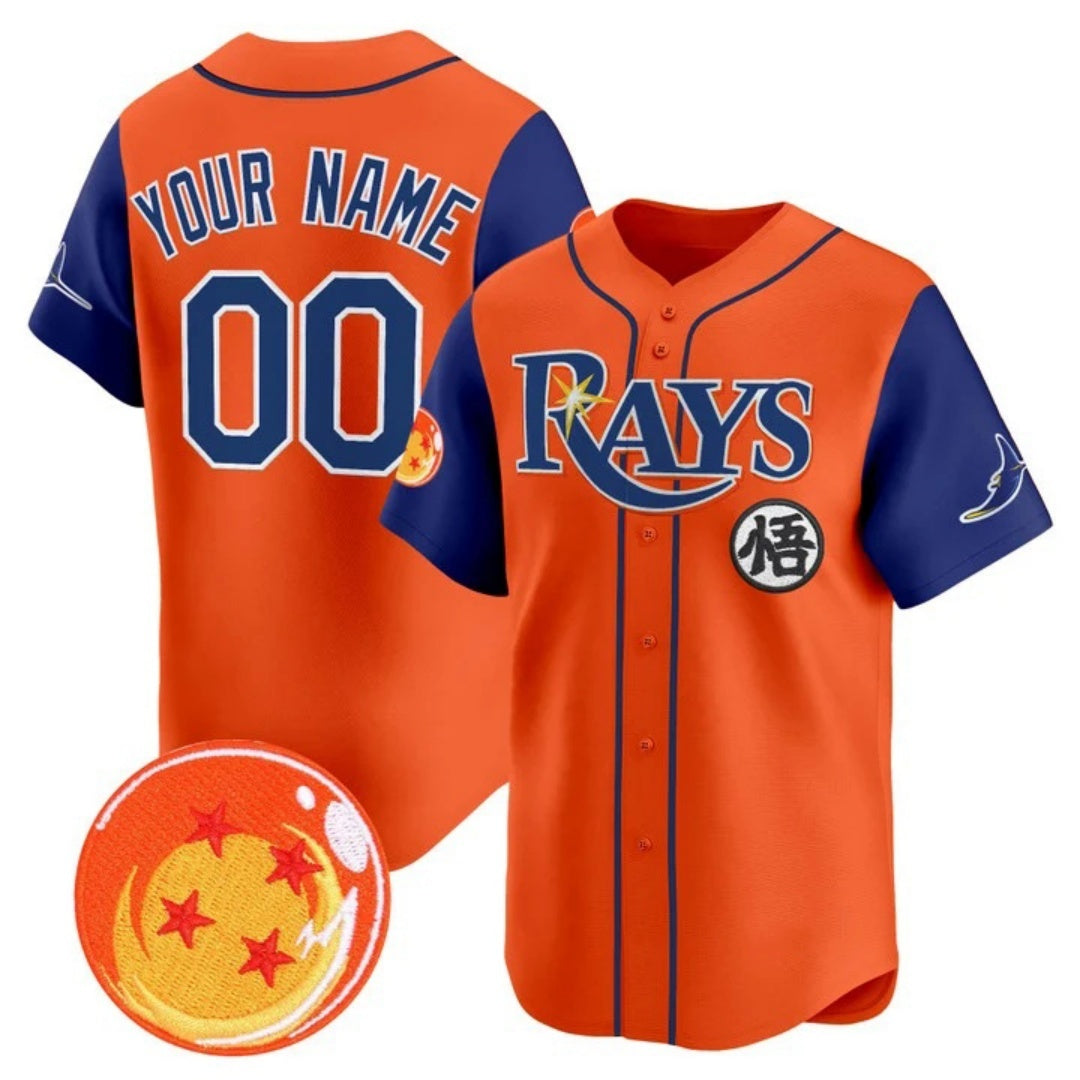 Custom Tampa Bay Rays x Dragon Ball Royal Orange HeidiMiller Vapor Premier Limited Jersey - All Stitched