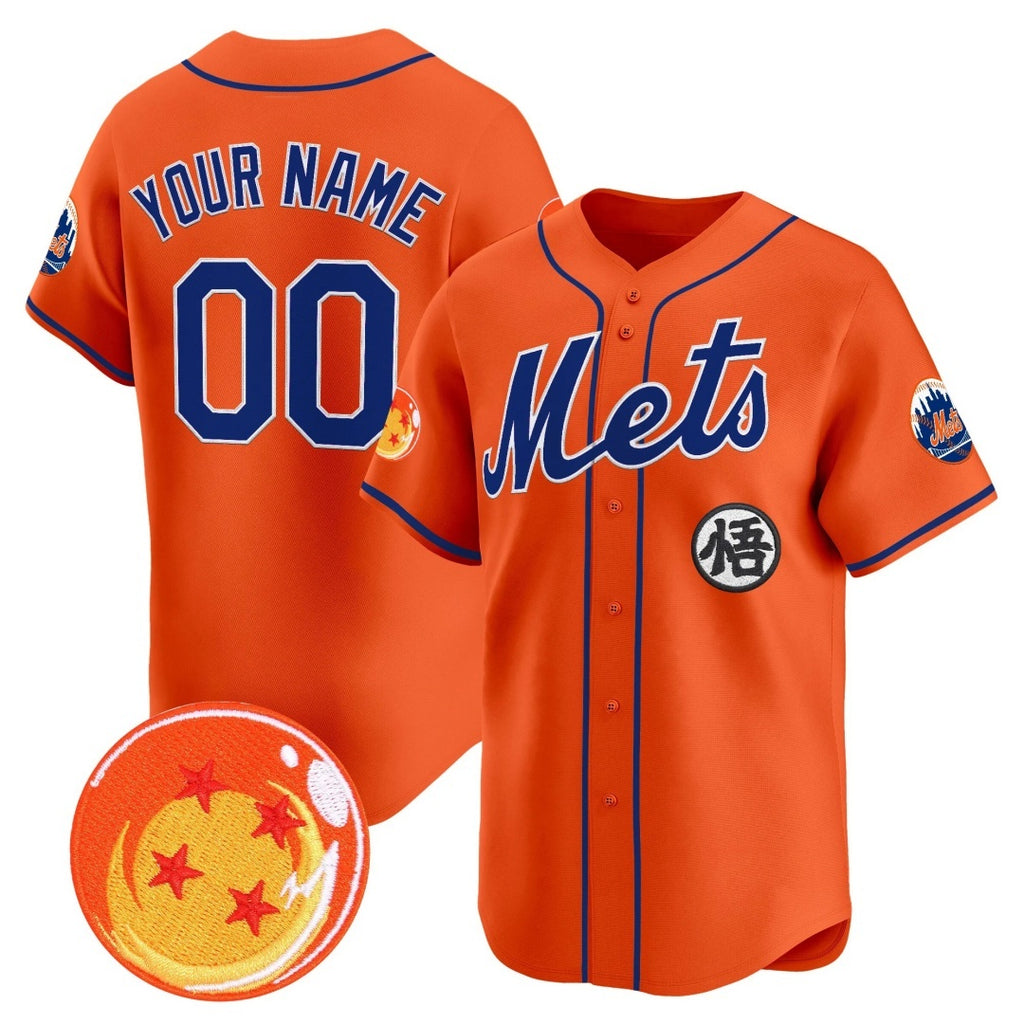 Custom New York Mets x Dragon Ball Orange HeidiMiller Vapor Premier Limited Jersey - All Stitched