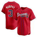 Atlanta Braves #3 Dale Murphy Player Red HeidiMiller Limited Home Game Stitched Jerseys