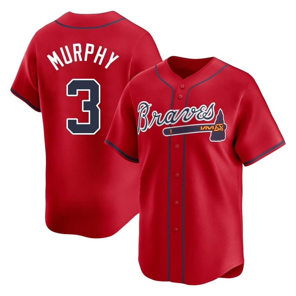 Atlanta Braves #3 Dale Murphy Player Red HeidiMiller Limited Home Game Stitched Jerseys