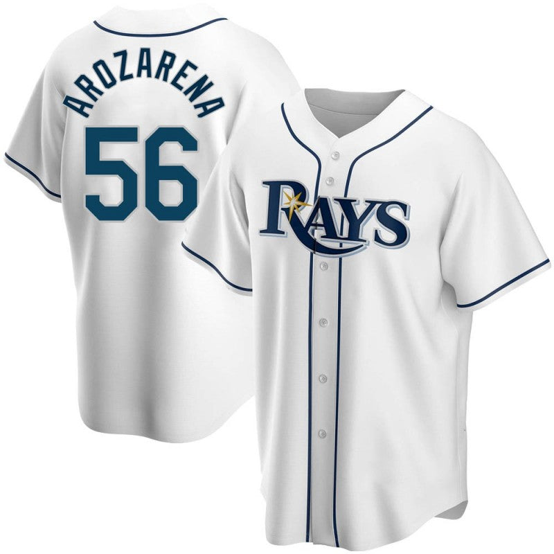 Tampa Bay Rays #56 Randy Arozarena Replica White HeidiMiller Home Jersey